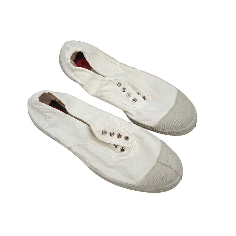 Bensimon Tennis Elly White Canvas Slip On Sneakers Womens Size 38 US 7-7.5